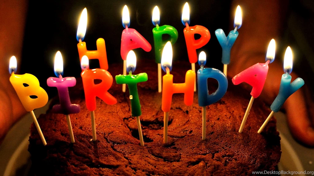 Happy Birthday Cake With Candles   Wallpaper.