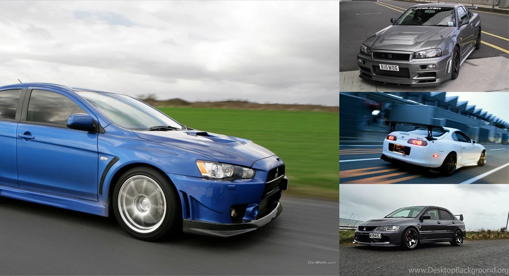 This Is My Wallpaper. A Lightning Blue Evo X, A R34 GTR Z Tune, A ...