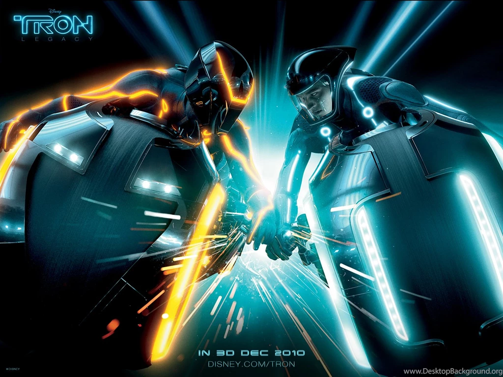 Sam Flynn Light Cycle Crash Tron: Legacy Movie Desktop Wallpapers