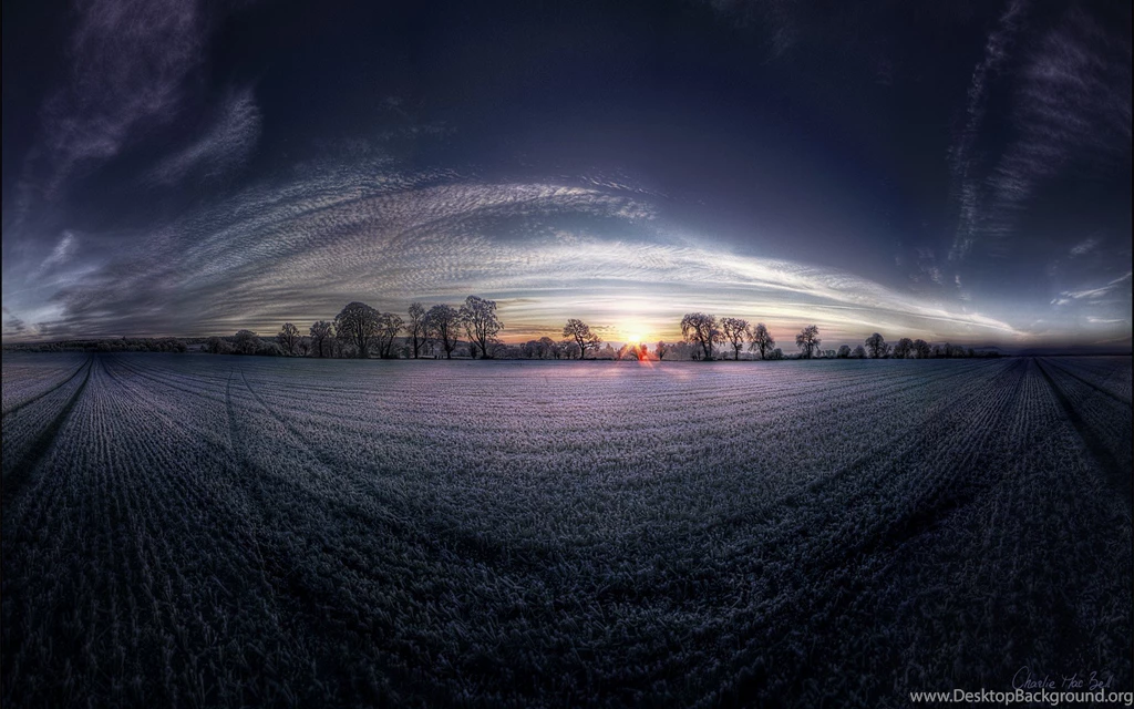 Landscapes Nature Dawn Fields Panorama Fisheye Effect Wallpapers ...