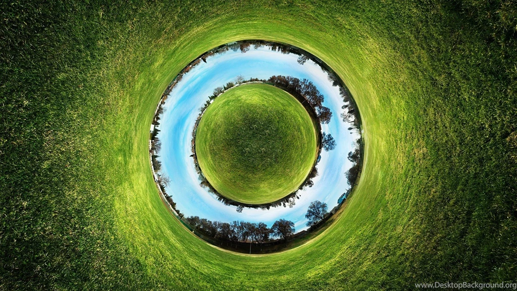 Grass Circles Digital Art Fisheye Effect Panorama Circle Fisheye ...