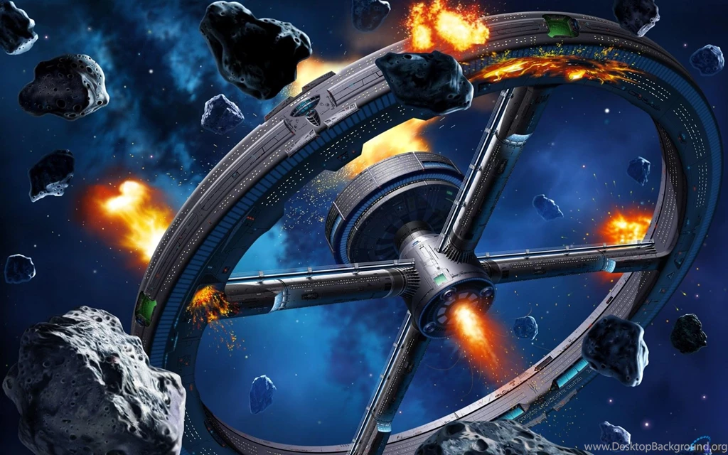 Wallpapers, Resolution, Animated, Flames, Space, Station, Desktop ...