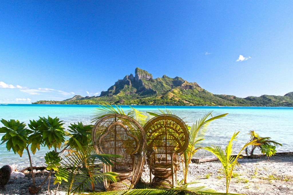 Beach Chairs For Wedding On Paradise Beach Bora Bora Tahiti South ...