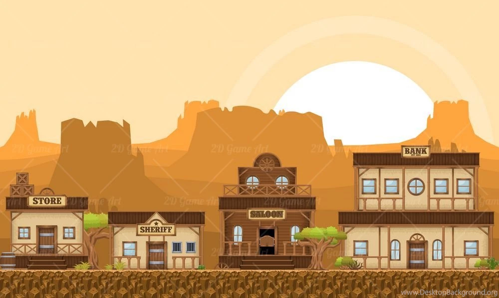 Wild West Platformer Tileset Game Art 2D
