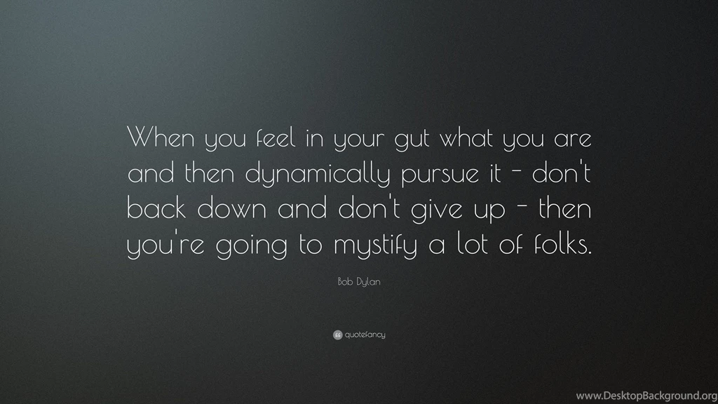 Bob Dylan Quote: “When You Feel In Your Gut What You Are And Then ...