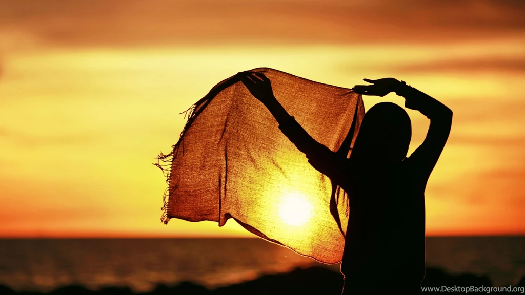 2560x1440 Girl Hijab Sunset Wallpapers