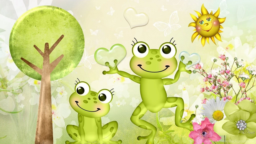 Frogs Spring Frogs Flowers Hearts Sunshine Easter Tree Sun Happy ...