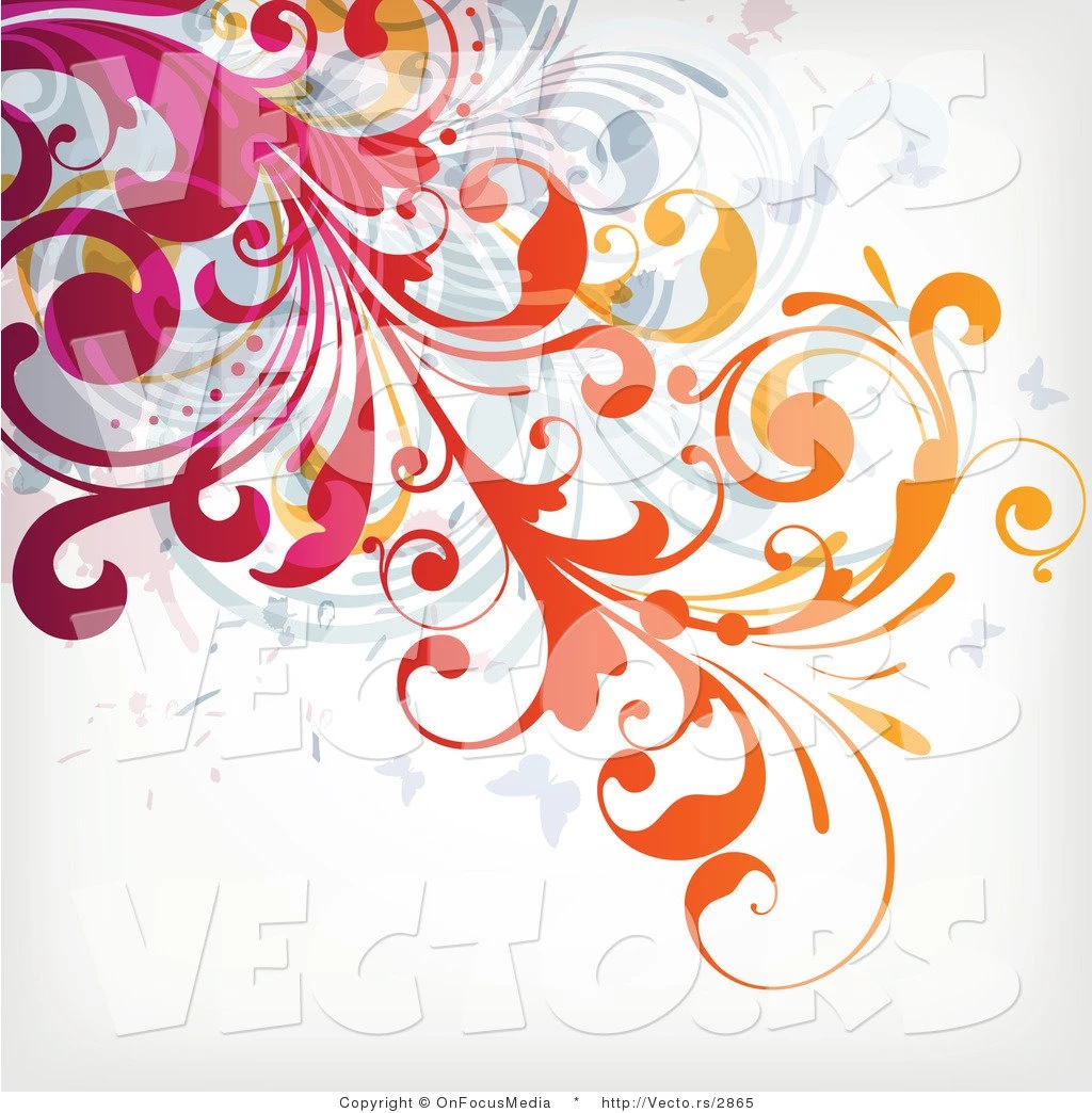 Vector Of Flourish Vines Over Off White Backgrounds Design Version ...