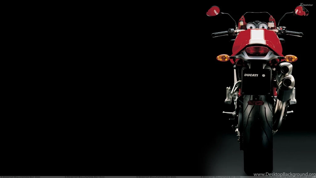 Back Pose Of Ducati Monster S4Rs 08 And Black Backgrounds Wallpapers