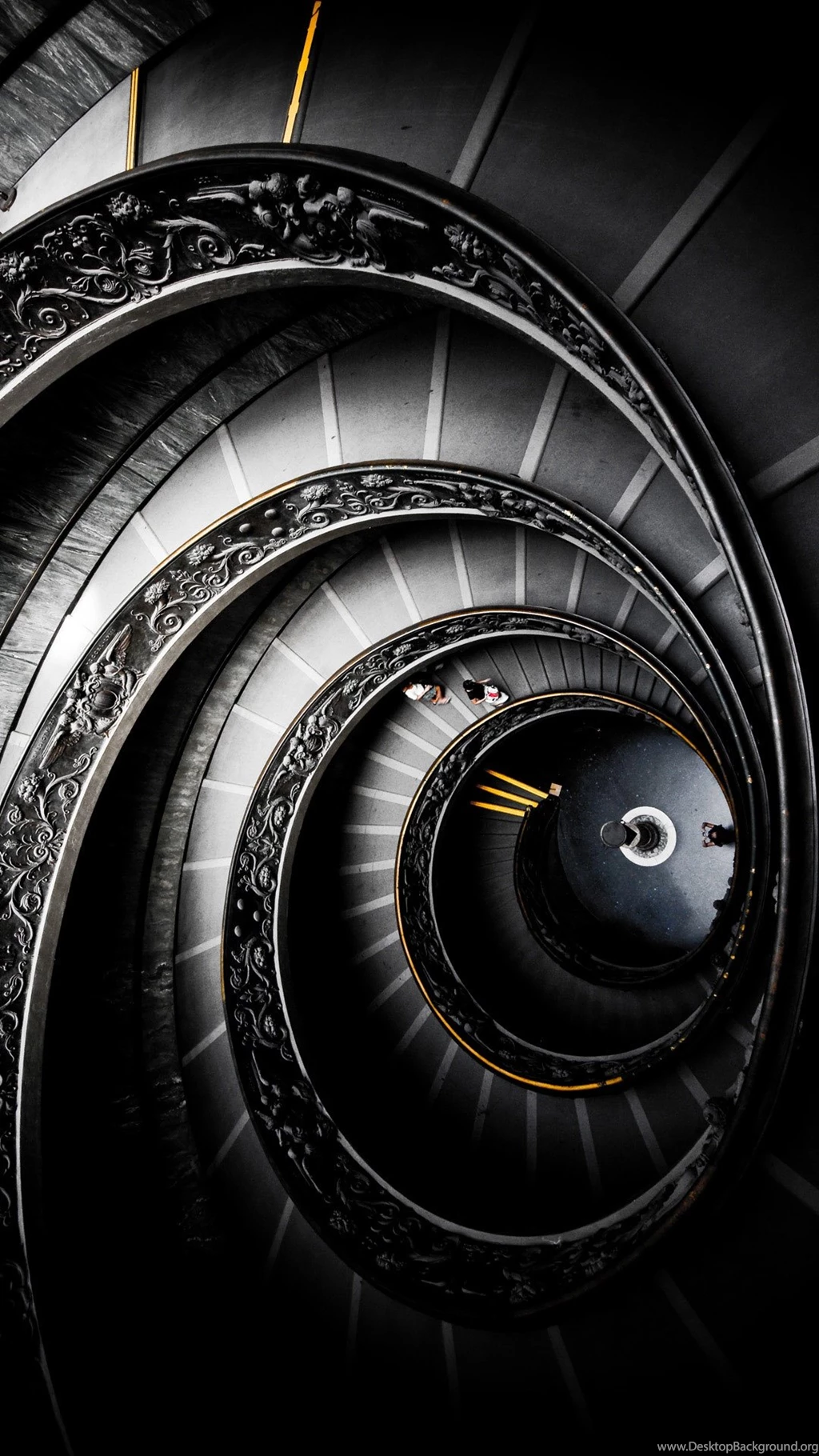 Abstract Black Round Staircase Android Wallpapers Free Download
