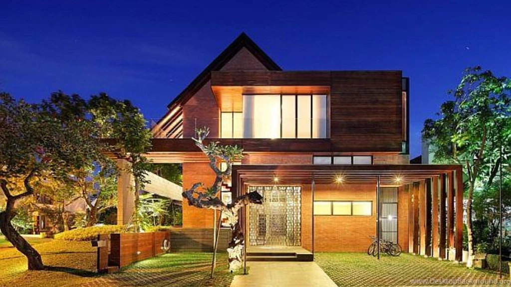 Great Moden Contemporary Two Story Tropical Wooden Dream Home ...