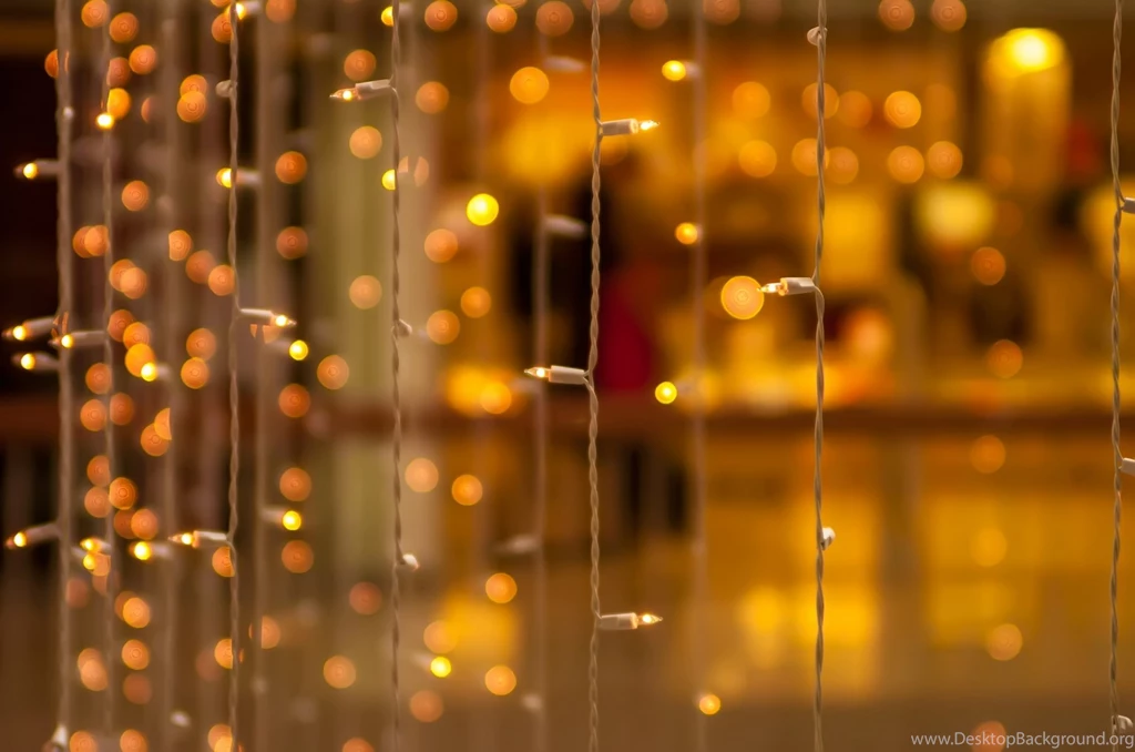 Close Up Garland Bulbs Bokeh Yellow Blur Bokeh Decoration ...