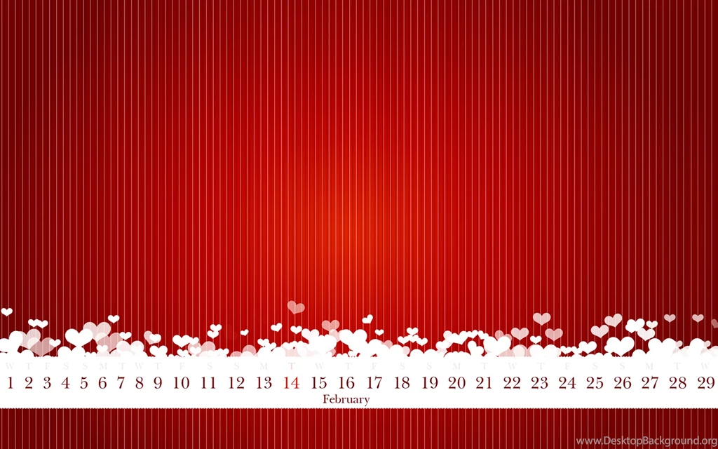 The Original Calendar For Valentine's Day February 14 Wallpapers ...