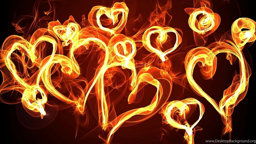 Hearts On Fire Love Art Wallpapers HD For Desktop And Mobile
