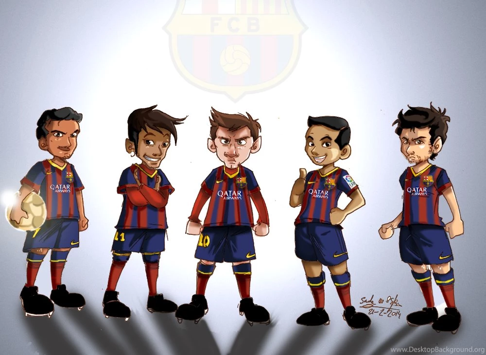 Cool Cartoon Barcelona Team Wallpapers Backgrou
