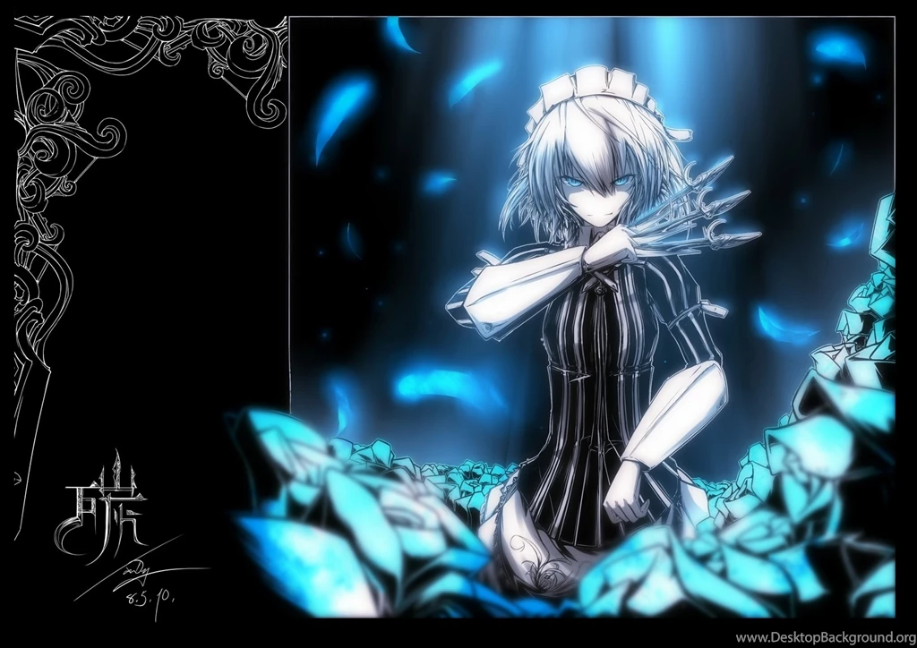 Flowers Izayoi Sakuya Maid Tan (carbon) Touhou Weapon Wallpapers ...
