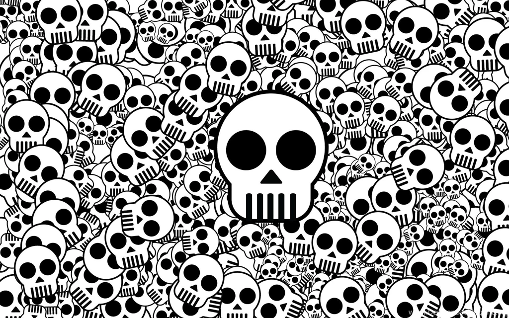 Download Wallpapers 1920x1200 Skull, Texture, Black White, Surface ...