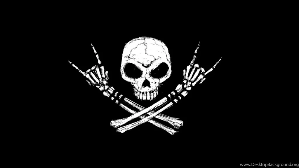 Download Wallpapers 1366x768 Skull, Fingers, Black, White, Bone ...