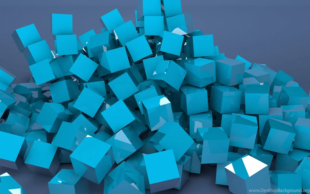 Wallpaper: Color, Metallic Blue, Blocks, Lots, 3D Wallpapers