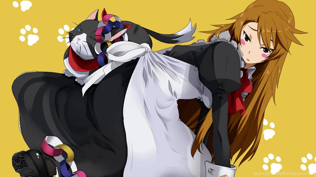Download Wallpapers 3840x2160 Nyan Koi, Cleaning Woman, Girl, Cat ...
