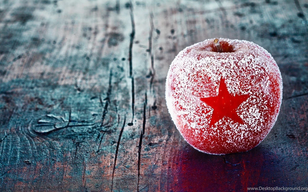 Apple Red Star Winter Christmas Wallpapers