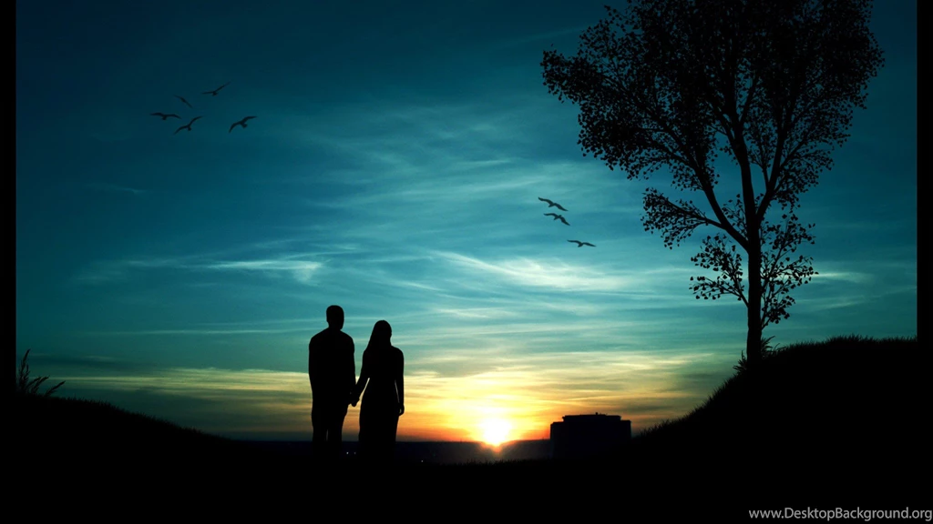 Couple Enjoy Sunset Wallpapers