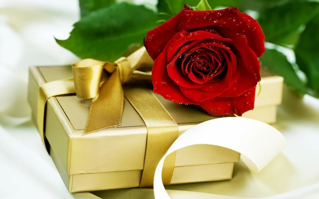 1440x900 Surprise Package With Red Rose Wallpapers
