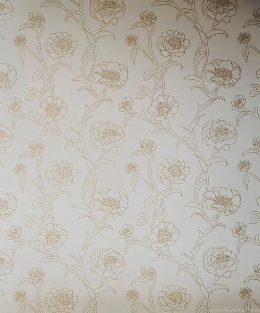 Peonies Self Adhesive Removable Wallpaper, Gold Leaf ...