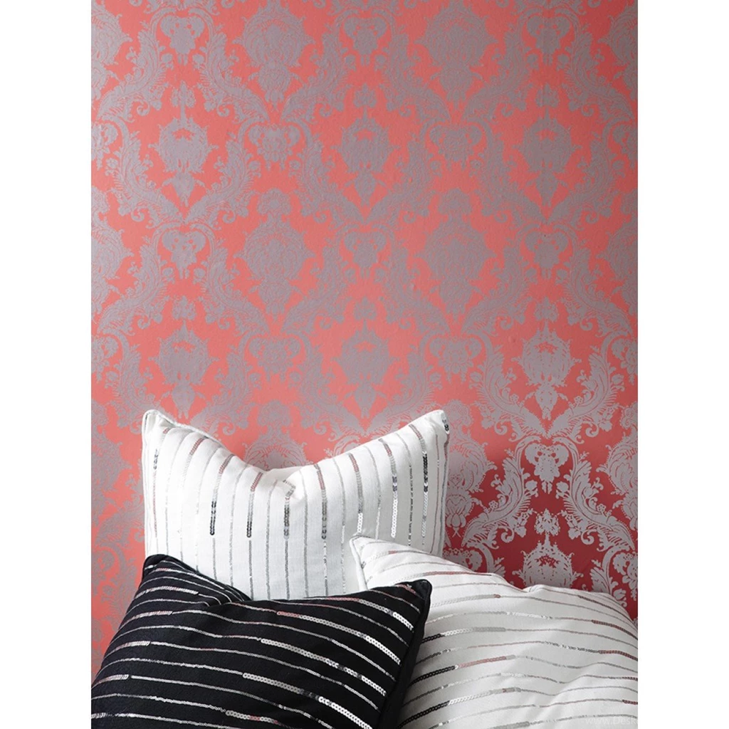Tempaper DAMSEL Coral Wallpapers Tempaper Designs