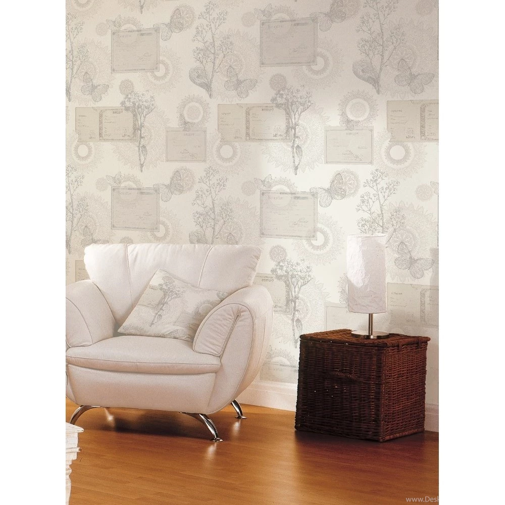 Debona Delphine Floral Butterfly Metallic Calligraphy Wallpapers 1265