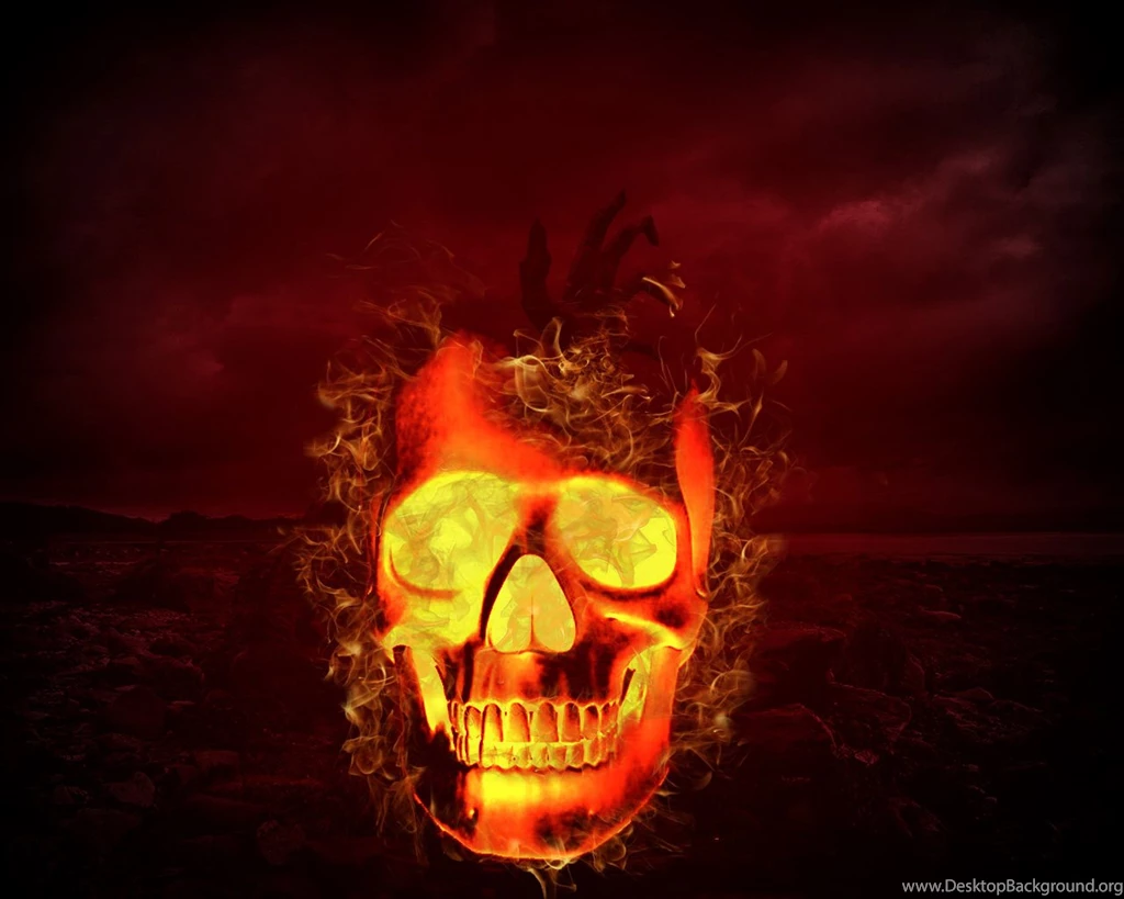 Free Wallpapers Skull In Flame 1280x1024 Wallpapers