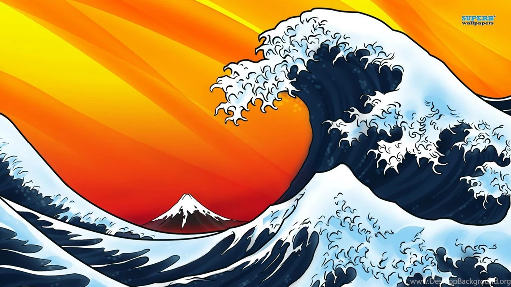 Wallpapers Vector Wave Japanese Style Waves 1366x768