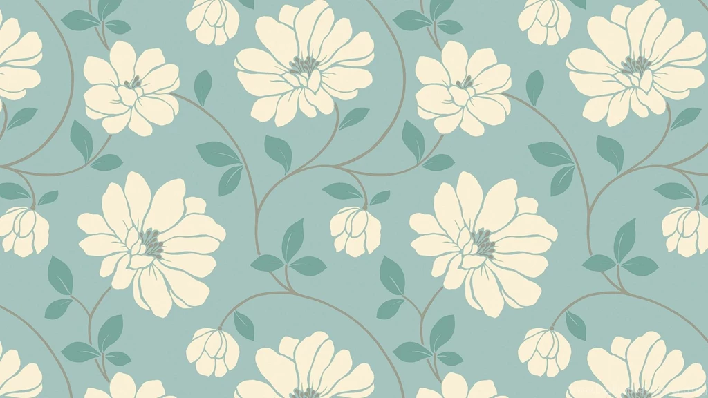 Backgrounds Blue Floral Flowers Lines Wallpapers