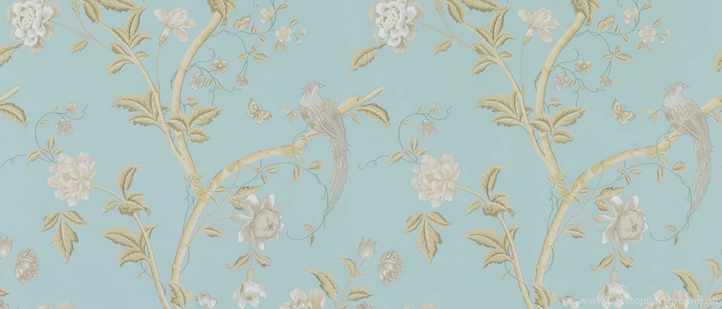 Summer Palace Powder Blue Floral Wallpapers At Laura Ashley