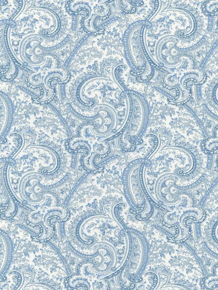 Blue Paisley Floral Wallpapers Traditional Wallpapers ...