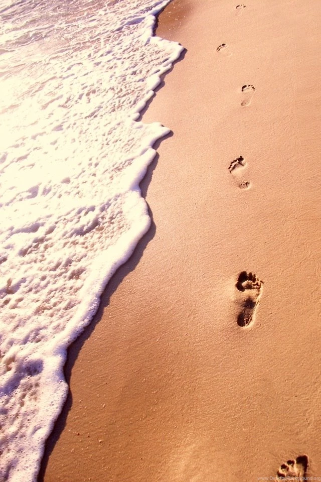 Footsteps In Sand iPhone HD Wallpaper, iPhone HD Wallpapers ...