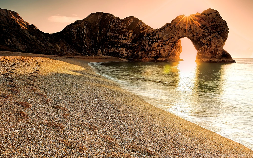 Footsteps In The Sand, Durdle Door, Man O' War Beach, Dorset ...