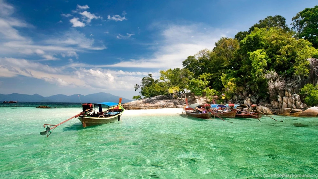 Download 1920x1080 Thai Boat On The Beach Wallpapers