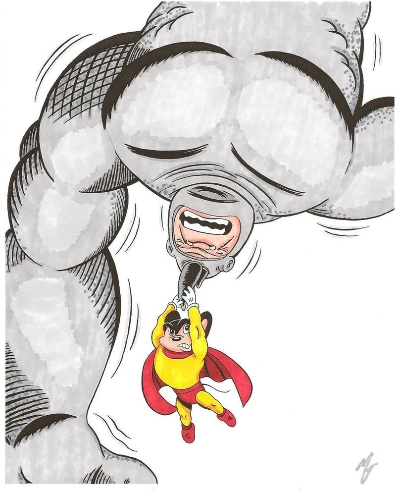 Mighty Mouse Vs The Rhino By Zombiegoon On DeviantArt