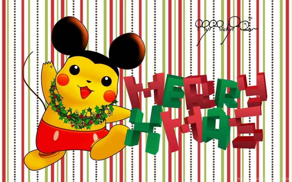 Merry Christmas Wallpapers Pikachu Mickey 1920 Px By Mymickymouse ...