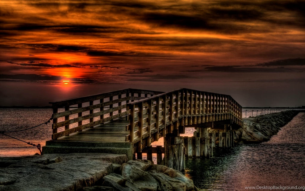 Lovely Sunset Bridge Full HD Nature Backgrounds Wallpapers For ...