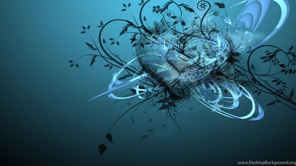 Abstract Blue Design Hearts Wallpapers