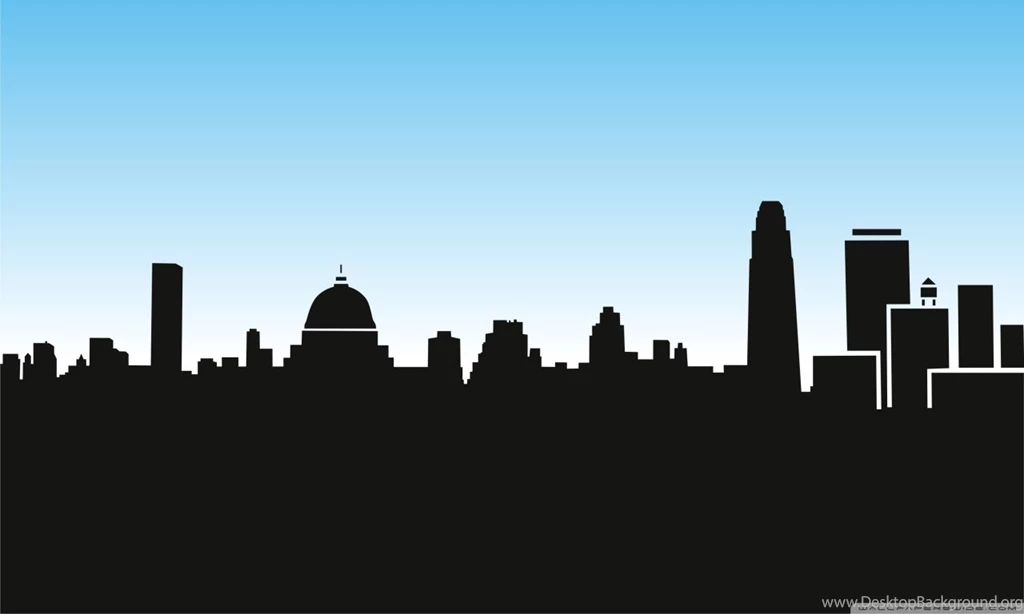 City Skyline Silhouette Cartoon HD Desktop Wallpapers : High ...