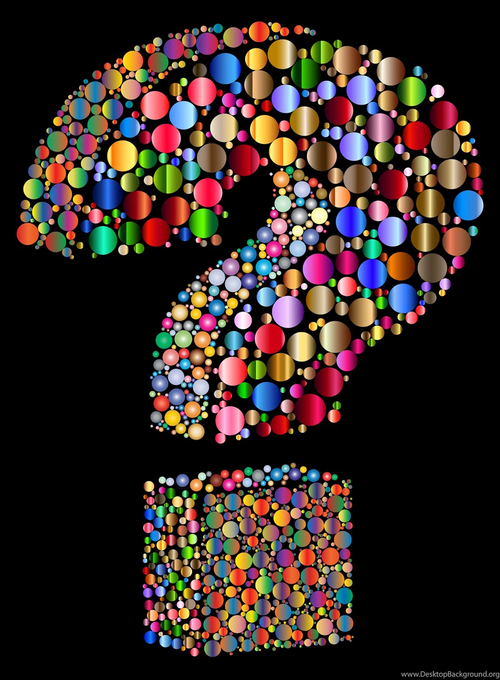 Clipart Circlular 3D Question Mark With Black Backgrounds