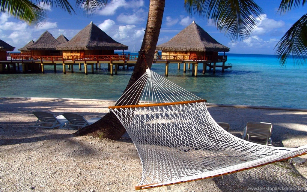 Beaches: SUMMER SCENE Houses Ocean Beach Hammock Wallpapers HD For ...