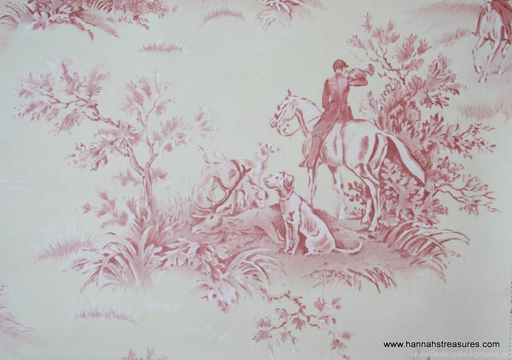 1940's Vintage Wallpapers Dark Pink Toile By HannahsTreasures