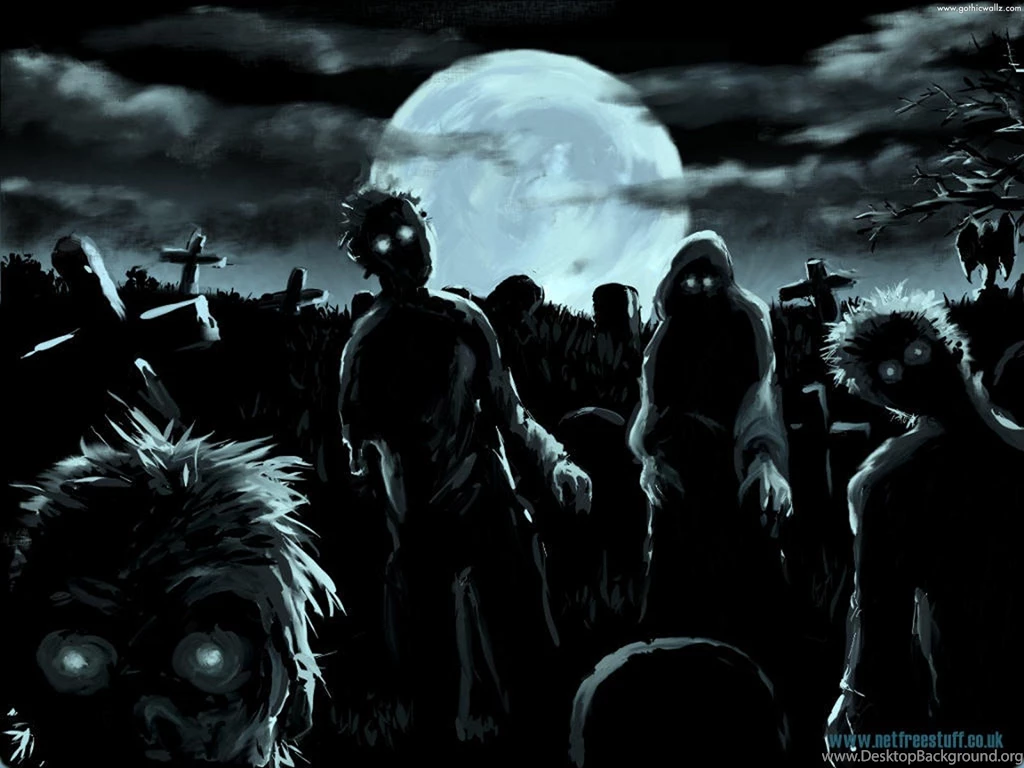 Zombie Horde In Nigh Full Moon Wallpapers From Zombie Wallpapers