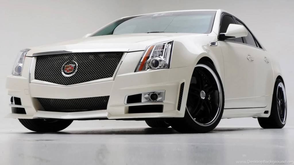 Download 1366x768 White Cadillac CTS Wallpapers