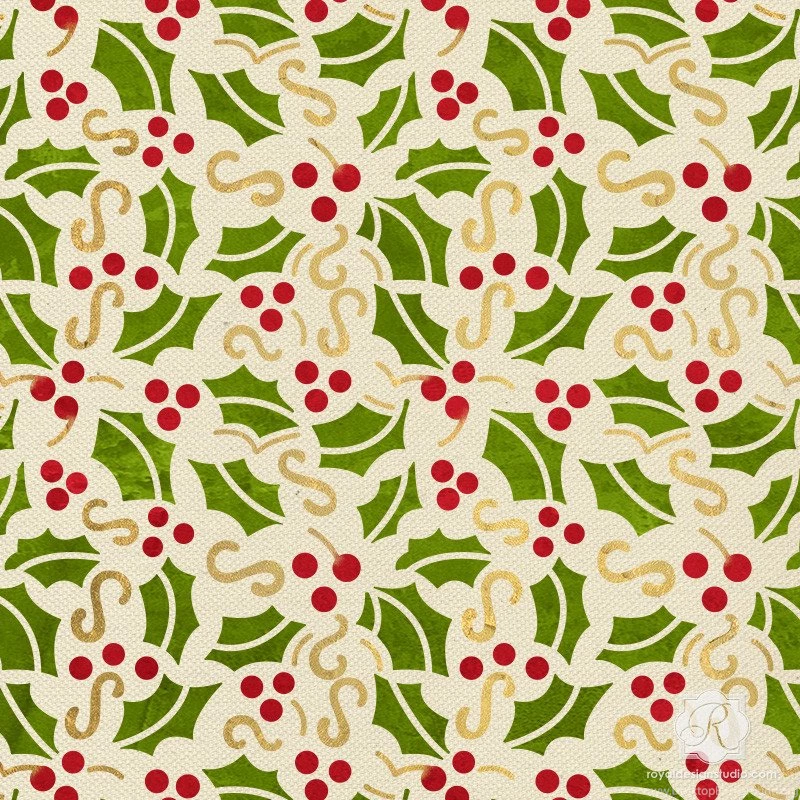 Holly Berry Mistletoe Holiday Craft Stencils DIY Christmas Decor ...