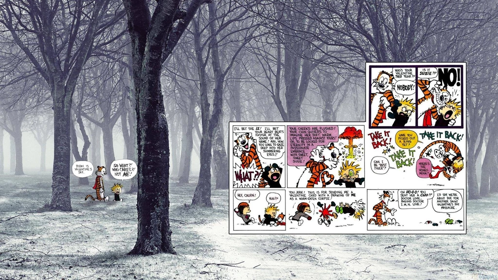 Calvin And Hobbes Comics Valentine Valentines Forest F Wallpapers ...